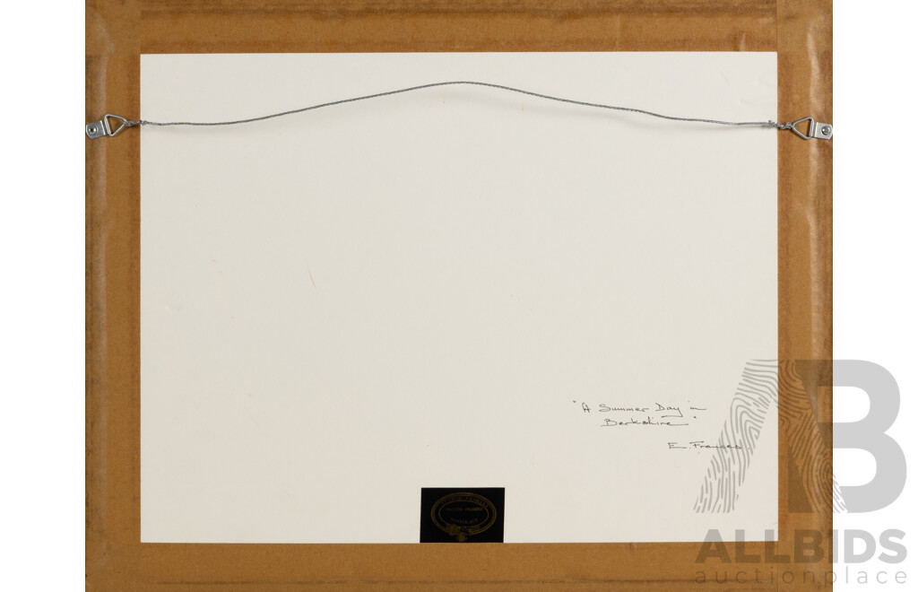 E. Frances, (20th Century), A Summer's Day in Berkshire, Wonderful Vintage Watercolour, 38 x 48 cm (frame)