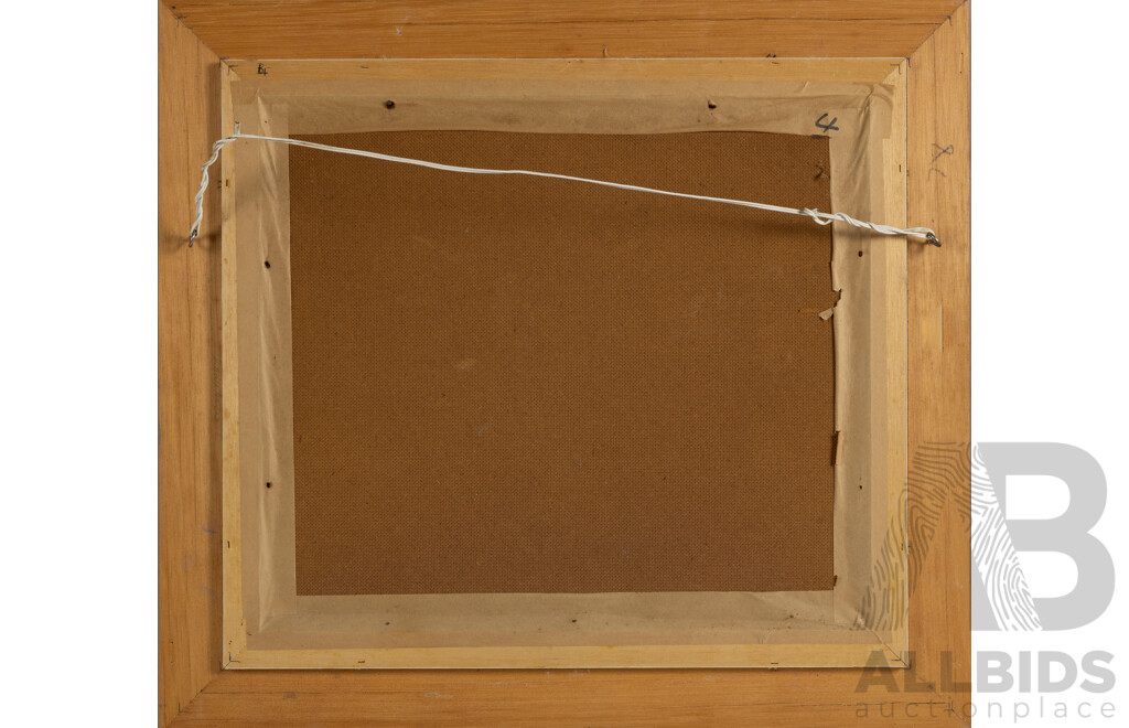 L. Livingstone, (20th Century, Australian), Landscape - Blue Mountains with Gums, Wonderful Original Vintage Oil on Canvas Board, 50 x 55 cm (frame)