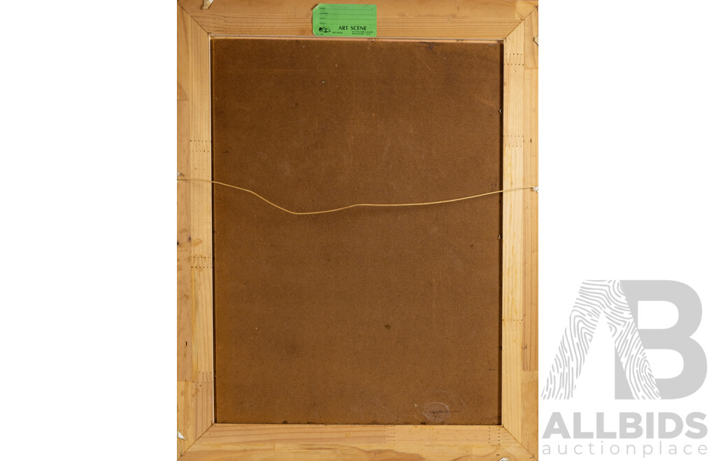 L. Livingstone, (20th Century, Australian), Still Life - Posy in Blue Vase, Wonderful Original Vintage Oil on Canvas Board, 74 x 60 cm (frame)