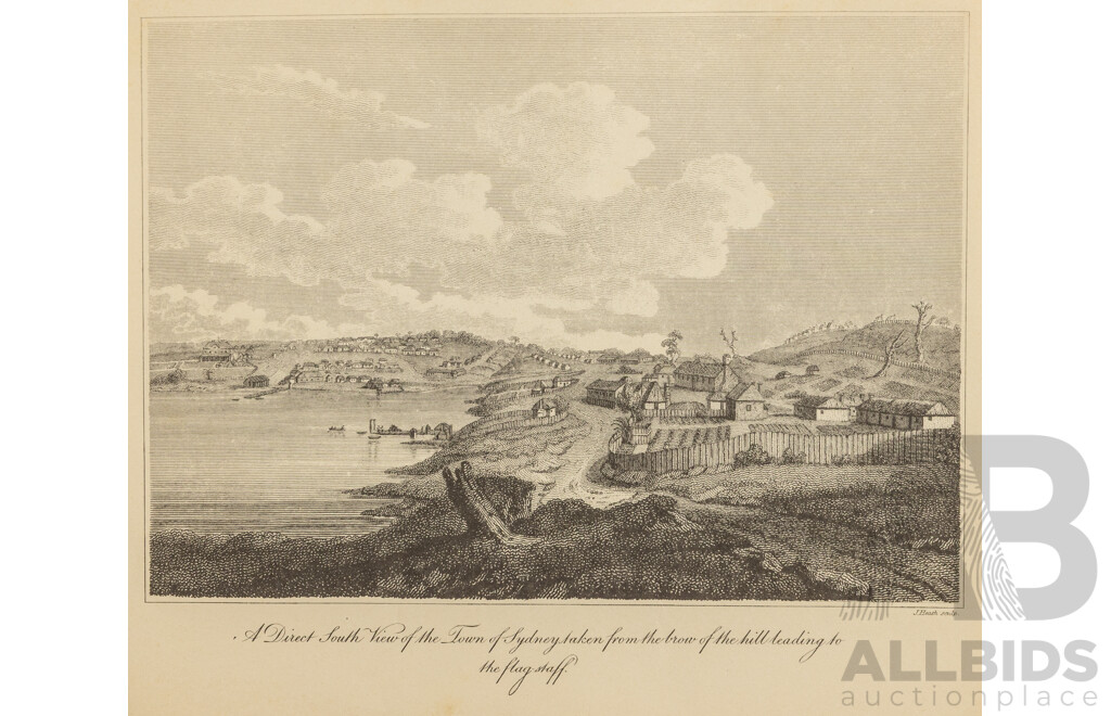 Collection of Ten Antique Sydney in 1796 -1807 Steel Engraving Prints on Paper, Originally Published by David Collins Esq c1798, 24 x 30 cm (sheets) (10)