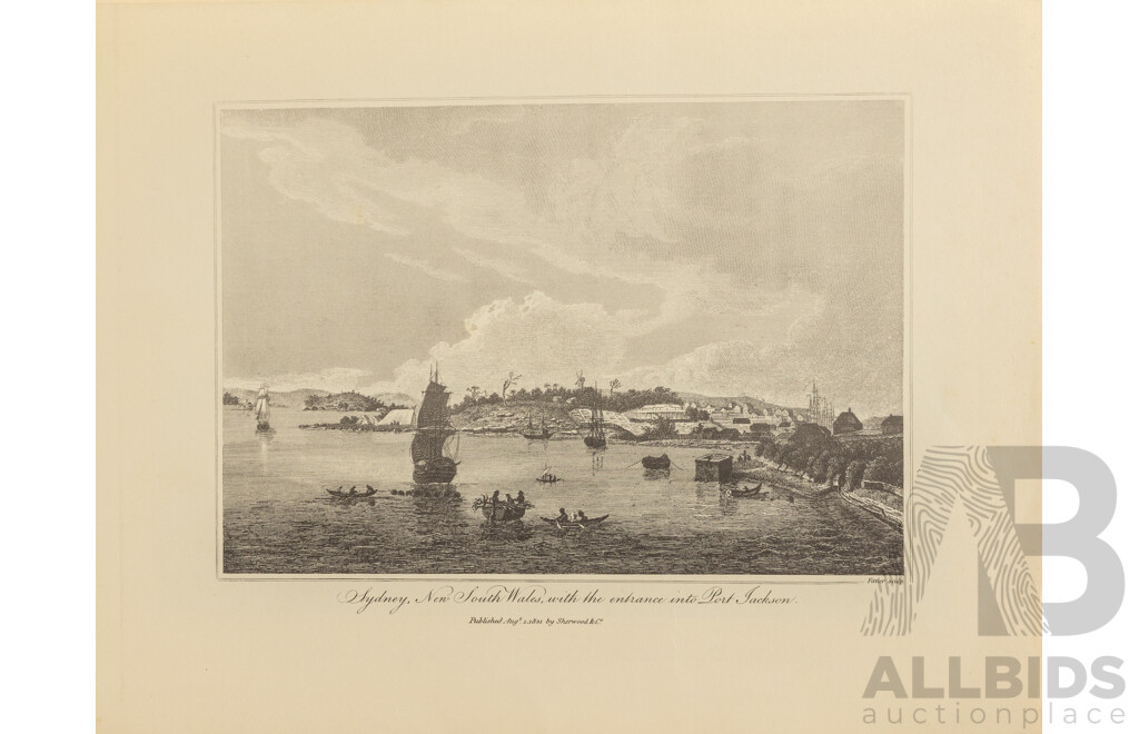 Collection of Ten Antique Sydney in 1796 -1807 Steel Engraving Prints on Paper, Originally Published by David Collins Esq c1798, 24 x 30 cm (sheets) (10)