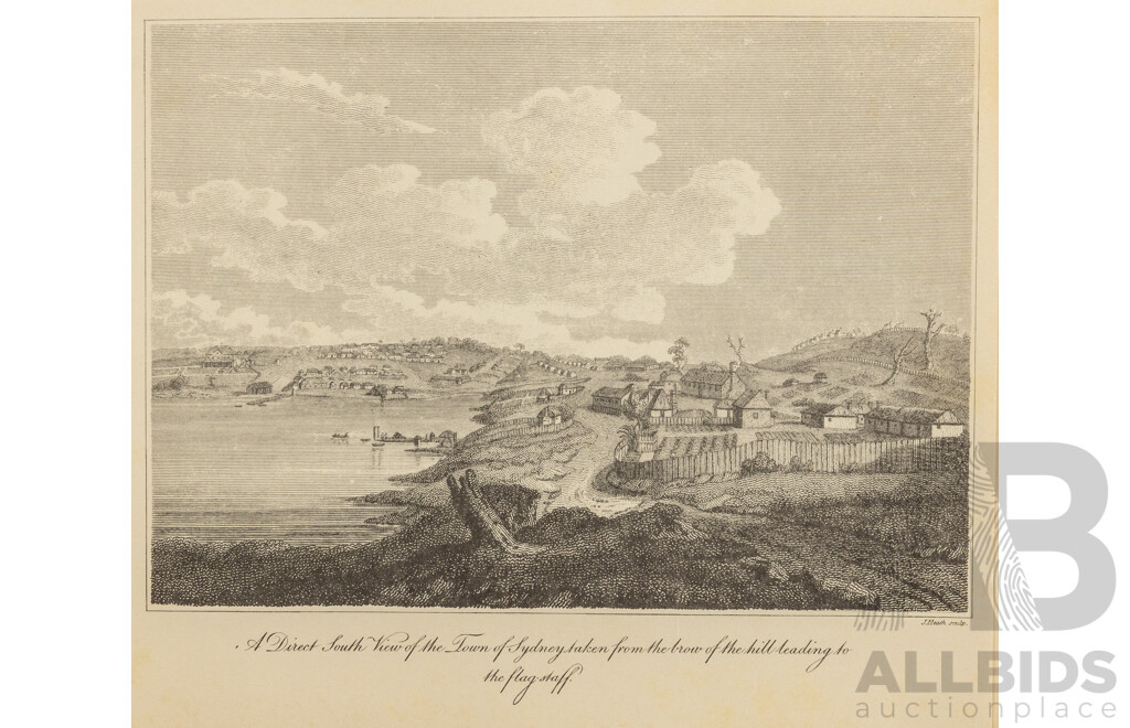 Collection of Ten Antique Sydney in 1796 -1807 Steel Engraving Prints on Paper, Originally Published by David Collins Esq c1798, 24 x 30 cm (sheets) (10)