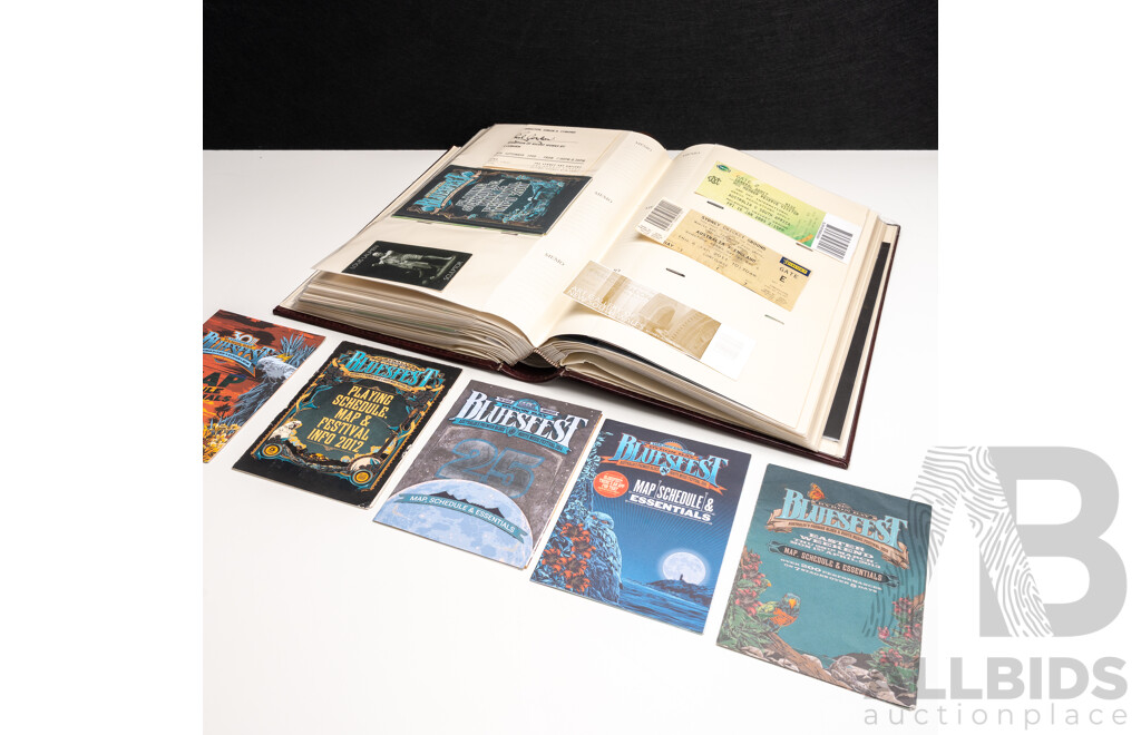 Folio of Vintage to Modern Used Concert Tickets