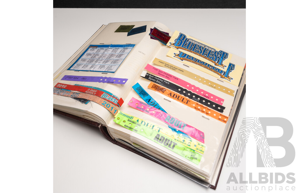 Folio of Vintage to Modern Used Concert Tickets