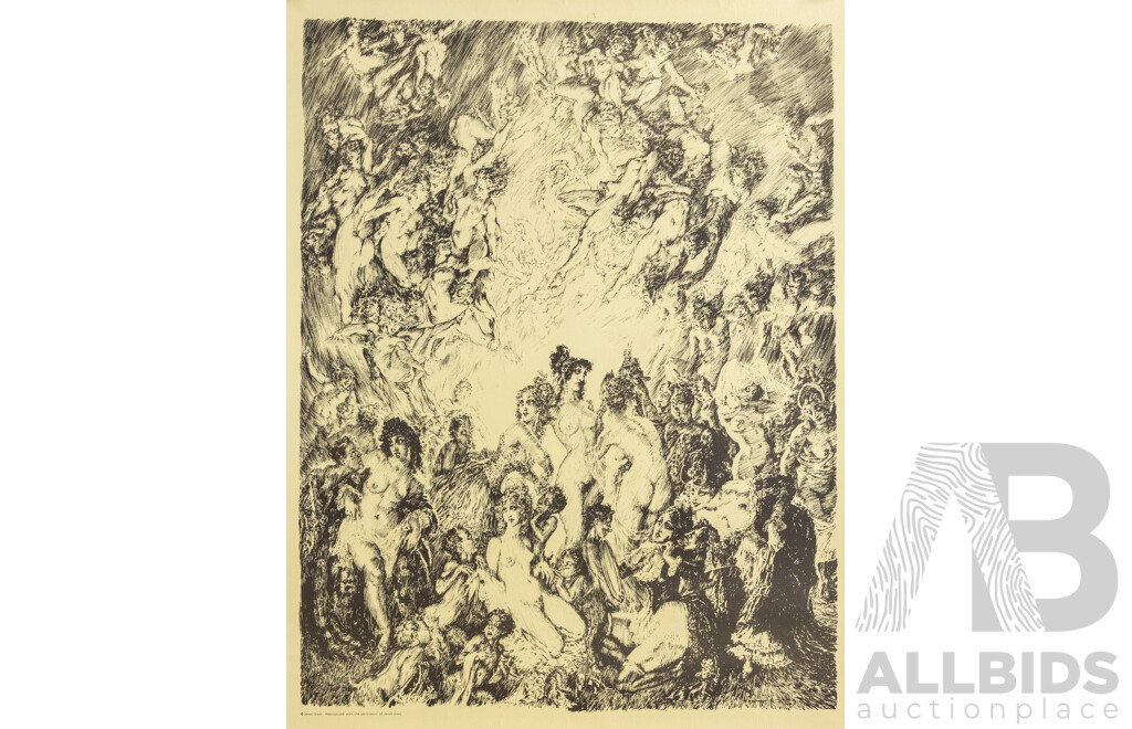 Norman Lindsay (19/20th Centuries, Australian, 1879-1969), Merchandise & More, Four Norman Lindsay Vintage Reproduction Prints Produced with Permission of Lindsay's Daughter, 59 x 45 cm (largest) (4)