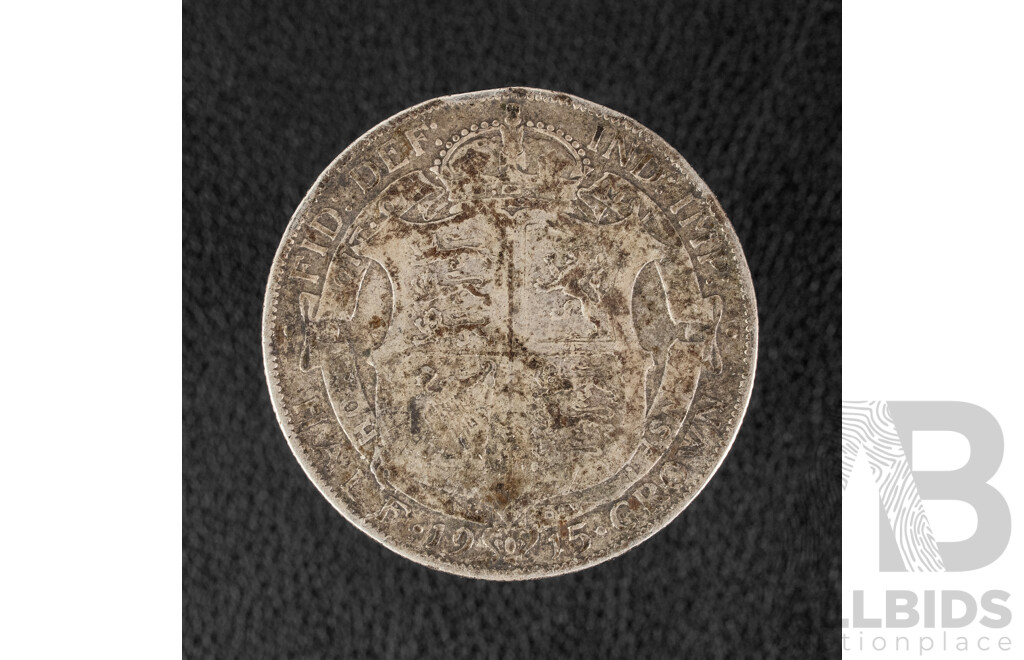 United Kingdom 1915 KGV Silver Half Crown .925