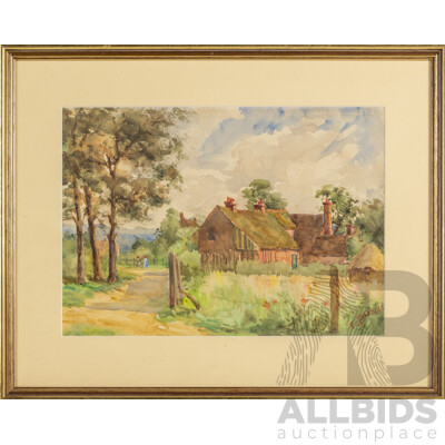 E. Frances, (20th Century), A Summer's Day in Berkshire, Wonderful Vintage Watercolour, 38 x 48 cm (frame)
