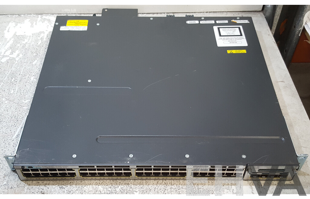 Cisco Catalyst (WS-C3750X-48PF-S) 3750-X Series PoE+ 48-Port Stackable Gigabit Ethernet Switch