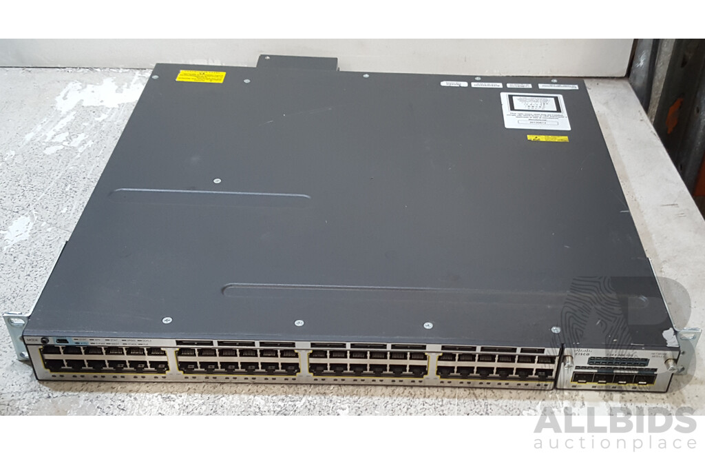 Cisco Catalyst (WS-C3750X-48PF-S) 3750-X Series PoE+ 48-Port Stackable Gigabit Ethernet Switch