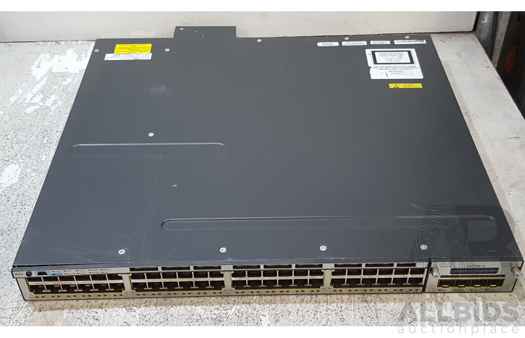 Cisco Catalyst (WS-C3750X-48PF-S) 3750-X Series PoE+ 48-Port Stackable Gigabit Ethernet Switch