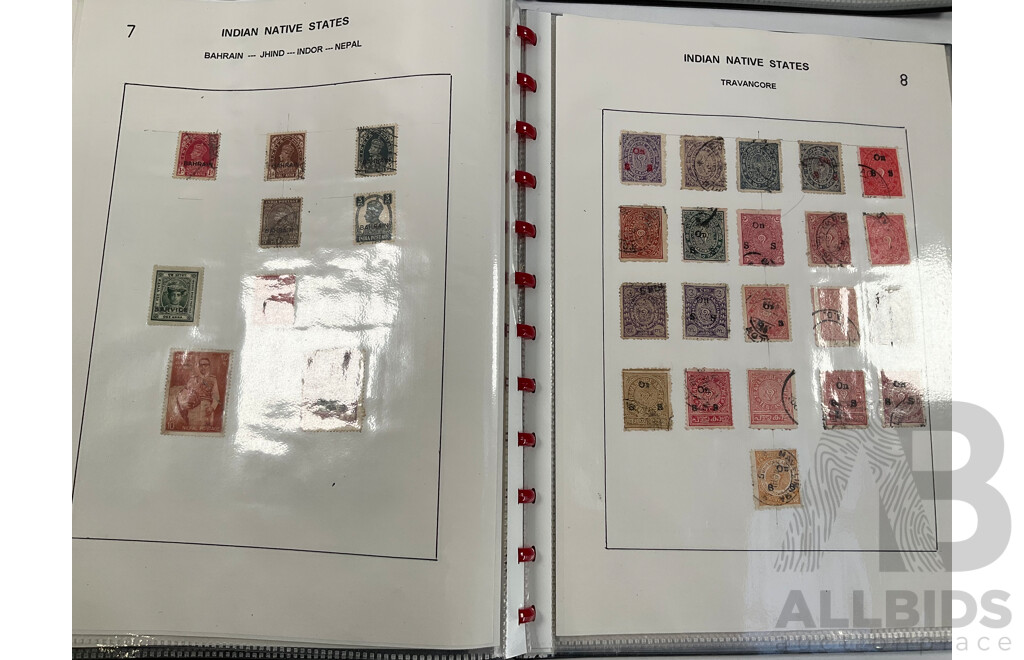 Two Albums of Vintage Stamps Including Transvaal, Togo, Tunesia, Turkey, India, Indonesia, Italy, Japan, Jamaica, Ivory Coast, Irish Fee State, Luxembourg, Liberia, Kedah, Kenya