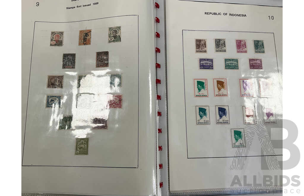 Two Albums of Vintage Stamps Including Transvaal, Togo, Tunesia, Turkey, India, Indonesia, Italy, Japan, Jamaica, Ivory Coast, Irish Fee State, Luxembourg, Liberia, Kedah, Kenya