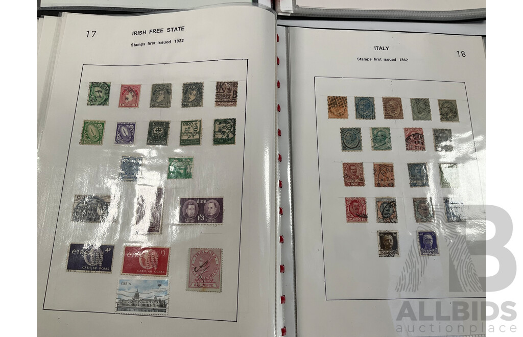Two Albums of Vintage Stamps Including Transvaal, Togo, Tunesia, Turkey, India, Indonesia, Italy, Japan, Jamaica, Ivory Coast, Irish Fee State, Luxembourg, Liberia, Kedah, Kenya