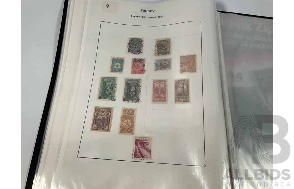 Two Albums of Vintage Stamps Including Transvaal, Togo, Tunesia, Turkey, India, Indonesia, Italy, Japan, Jamaica, Ivory Coast, Irish Fee State, Luxembourg, Liberia, Kedah, Kenya