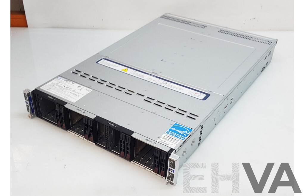 Nutanix (NXS2U4NS24G600) 4-Slot Multi-Node w/ 4 x Supermicro (X11DPT-B-G6-NI22) Dual Intel Xeon GOLD (6126) 2.60GHz-3.70GHz 12-Core CPU 384GB DDR4 Nodes