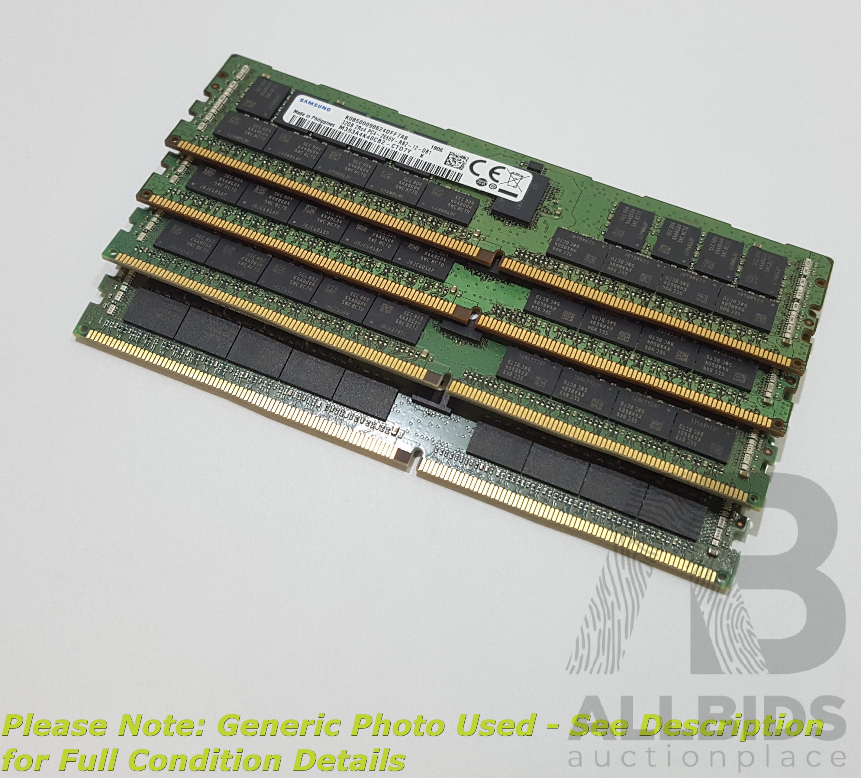Samsung 32GB ECC DDR4 2666V RDIMM - Lot 1638543 | ALLBIDS