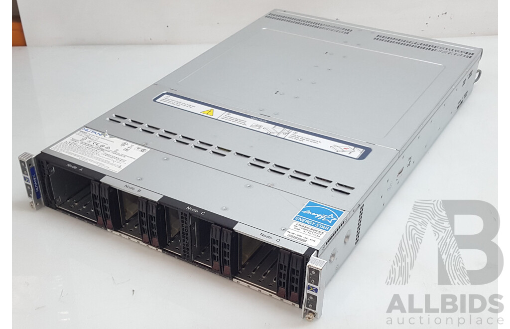 Nutanix (NXS2U4NS24G600) 4-Slot Multi-Node w/ 4 x Supermicro (X11DPT-B-G6-NI22) Dual Intel Xeon GOLD (6126) 2.60GHz-3.70GHz 12-Core CPU 384GB DDR4 Nodes