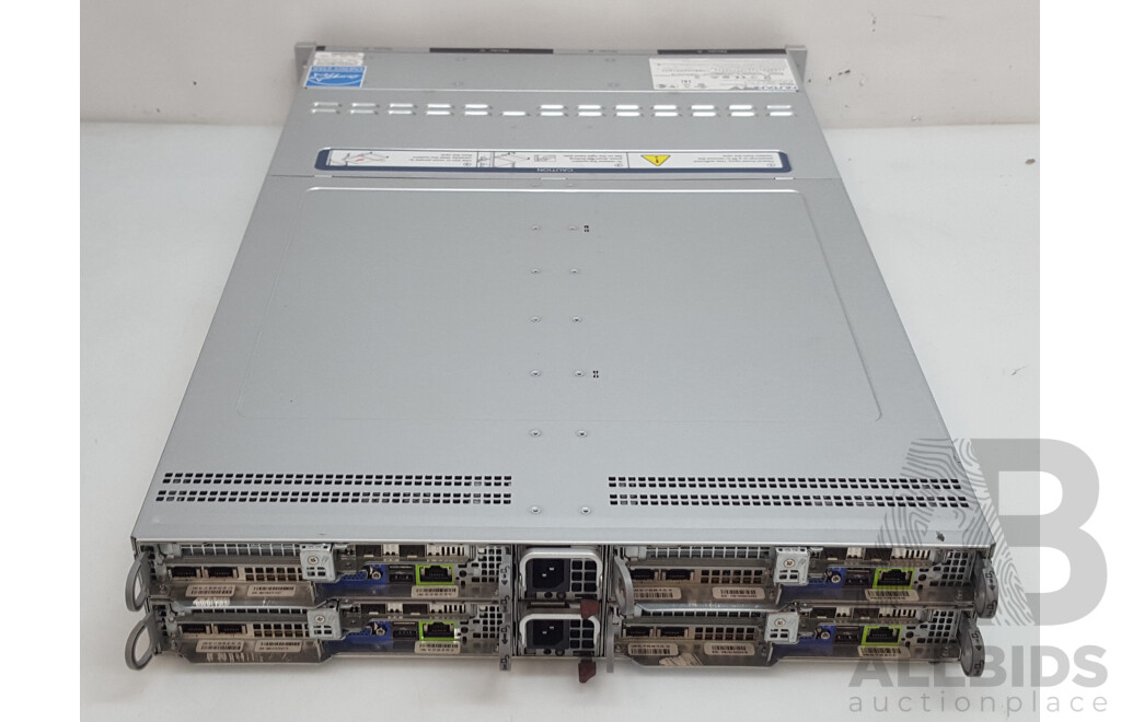 Nutanix (NXS2U4NS24G600) 4-Slot Multi-Node w/ 4 x Supermicro (X11DPT-B-G6-NI22) Dual Intel Xeon GOLD (6126) 2.60GHz-3.70GHz 12-Core CPU 384GB DDR4 Nodes