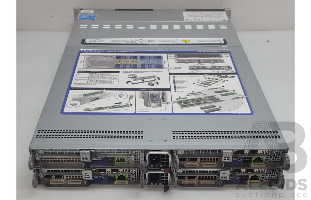 Nutanix (NXS2U4NS24G600) 4-Slot Multi-Node w/ 3 x Supermicro (X11DPT-B-G6-NI22) Dual Intel Xeon GOLD (6126) 2.60GHz-3.70GHz 12-Core CPU 384GB DDR4 Nodes