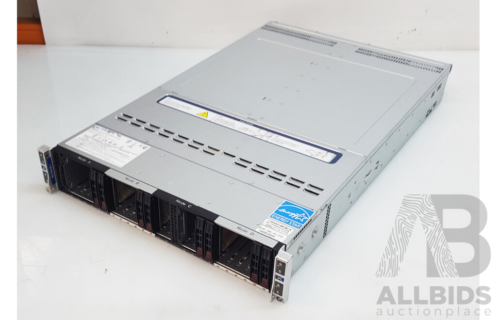 Nutanix (NXS2U4NS24G600) 4-Slot Multi-Node w/ 4 x Supermicro (X11DPT-B-G6-NI22) Dual Intel Xeon GOLD (6126) 2.60GHz-3.70GHz 12-Core CPU 384GB DDR4 Nodes