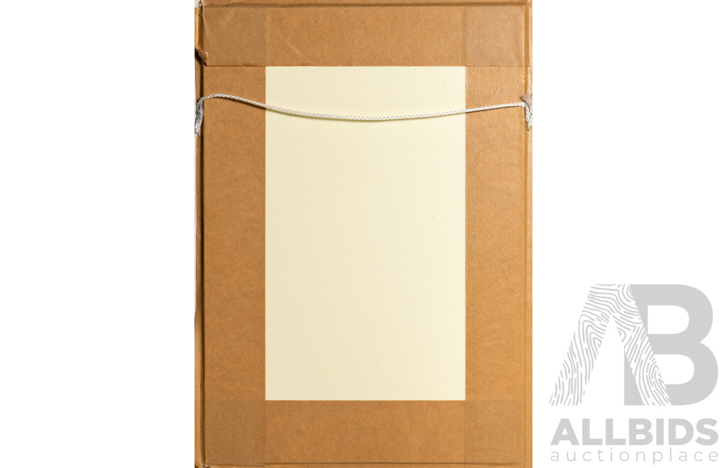 Pro Hart, (20th Century, Australian, 1928-2006), The Man, Original Oil on Bible Cover, Signed & Framed, 32 x 23 cm (frame)