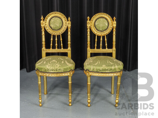 Pair of French Style Antique Hall Chairs