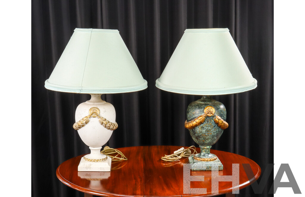 Pair of Matched Grecian Style Table Lamps