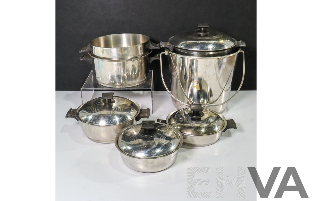 Collection of Seven Pots Includes Rena Pot Made in Canada