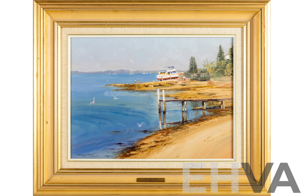 John Downton OAM, (20th Century, Australian, 1939-), Bayside Bliss, Taren Point, NSW, Original Oil on Canvas Board, 58W x 48H cm (frame)