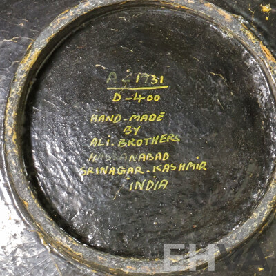 Hand Made Timber Wall Plate by Ali Bothers Kashmir India with Floral Design