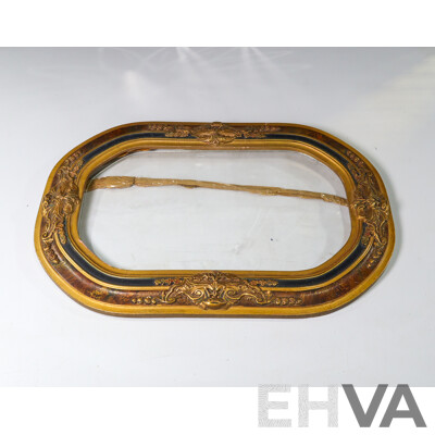 Metal Clock and Decorative Oval Frame
