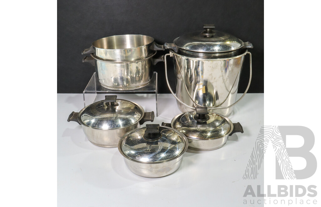 Collection of Seven Pots Includes Rena Pot Made in Canada