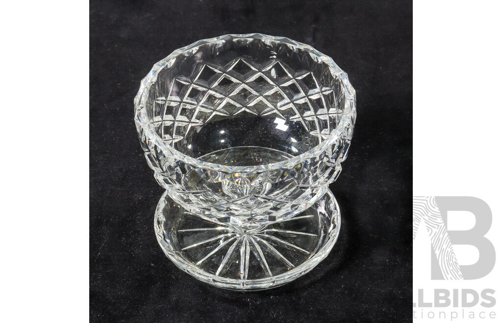 One Crystal Bowl on Pedestal and Six Matching Crystal Sweets Glasses