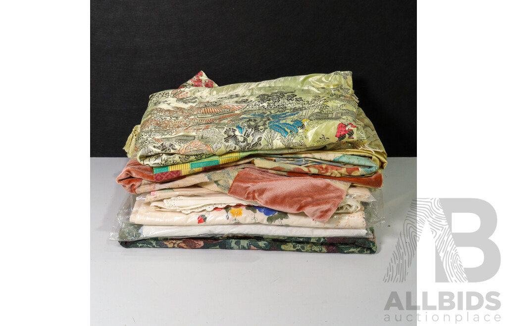 Collection of Linen Include Chinese Blanket, Tablecloths and More