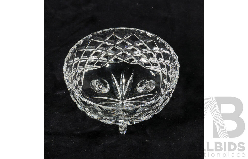 One Crystal Bowl and Six Matching Crystal Sweets Glasses