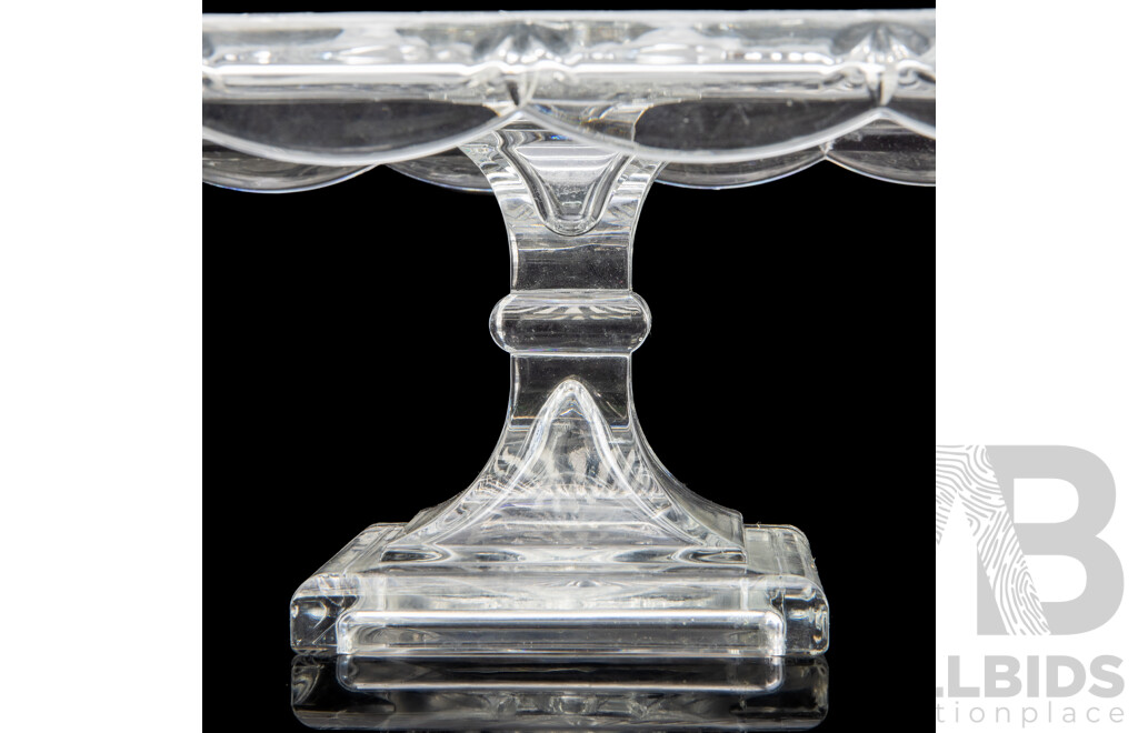 Bohemia Crystal Rose Square Footed Cake Stand with Box