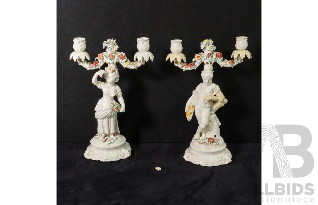 Pair of Floral Candle Stand Holders