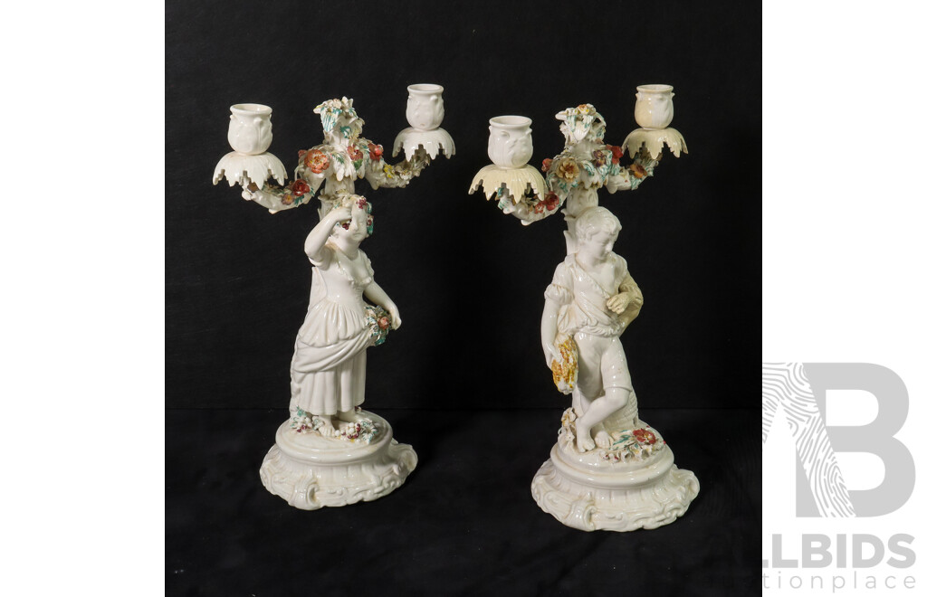 Pair of Floral Candle Stand Holders