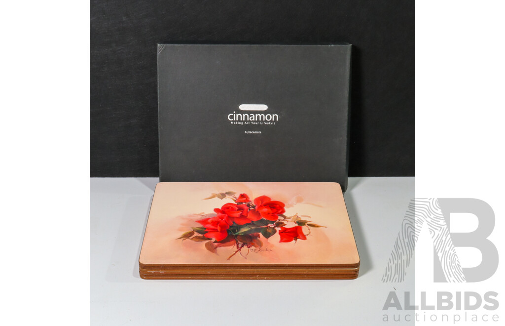 Set of 6 Floral Table Placemats by Cinnamon