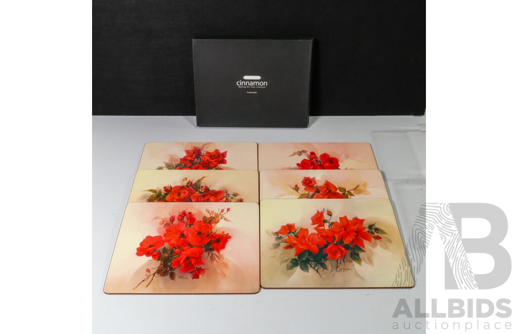 Set of 6 Floral Table Placemats by Cinnamon