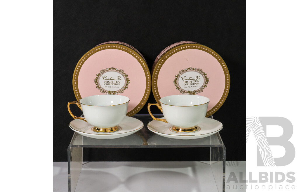 Pair of Cristina Re High Tea Collection Tea Cup & Saucer
