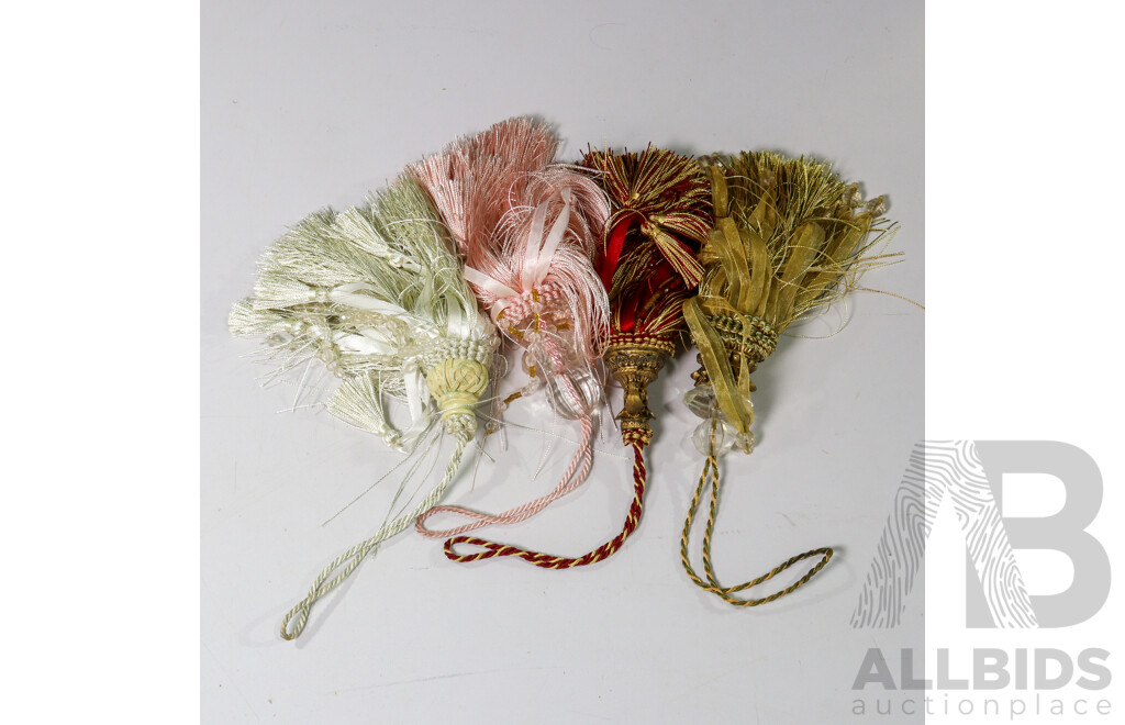 4 Pairs of Large Curtain Tie Back Tassels, 7 Pairs of Small Curtain Tie Back and a Pair of Curtain Rod Ends