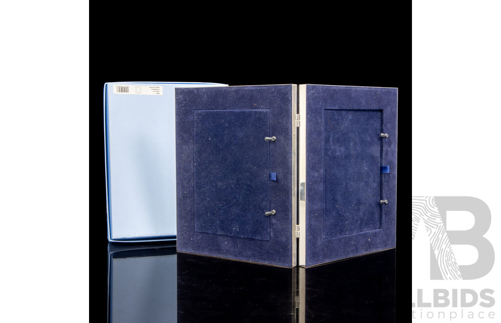 Boxed Wedgwood Silver Tone Bi-fold Photo Frames