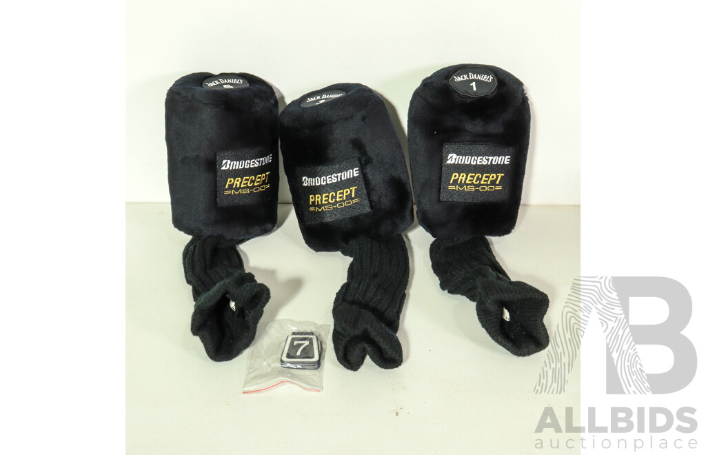 3 Bridgestone Precept MS-00 Golf Covers with Jack Daniels Logo