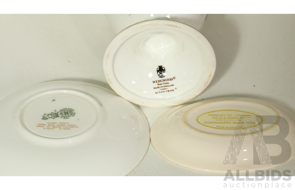 Collection of Tableware Including Wedgewood Urn, Apple Canister, Tea Pot, Royal Doulton Tea Cup and Saucer and More