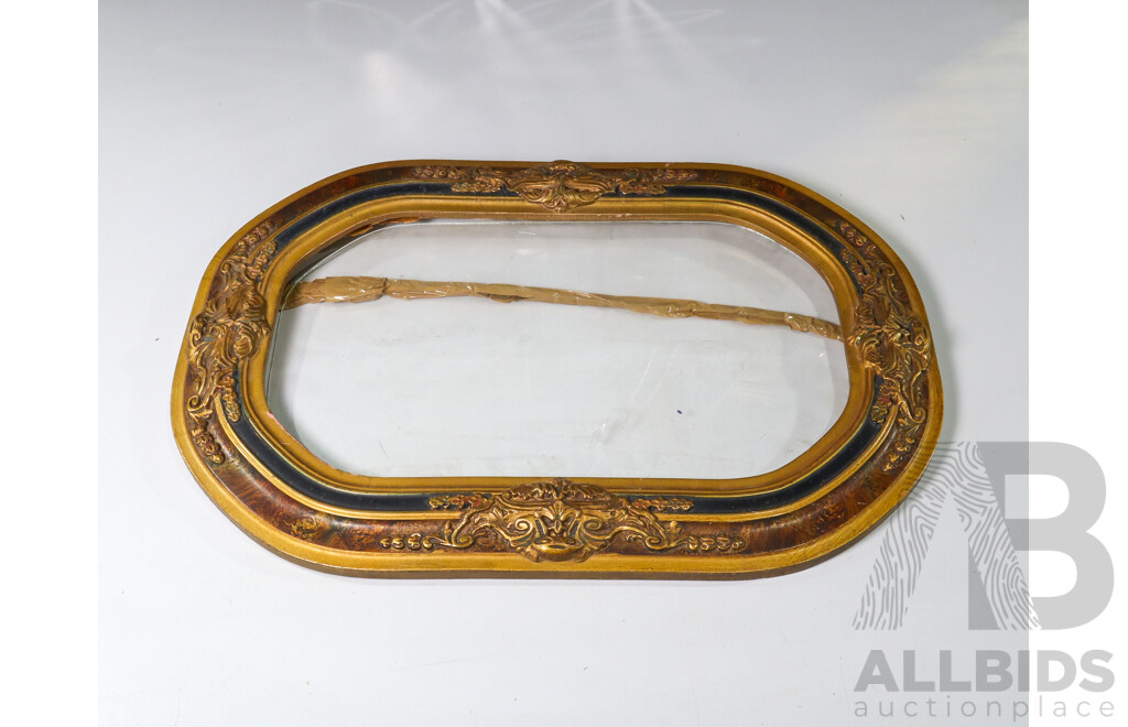 Metal Clock and Decorative Oval Frame