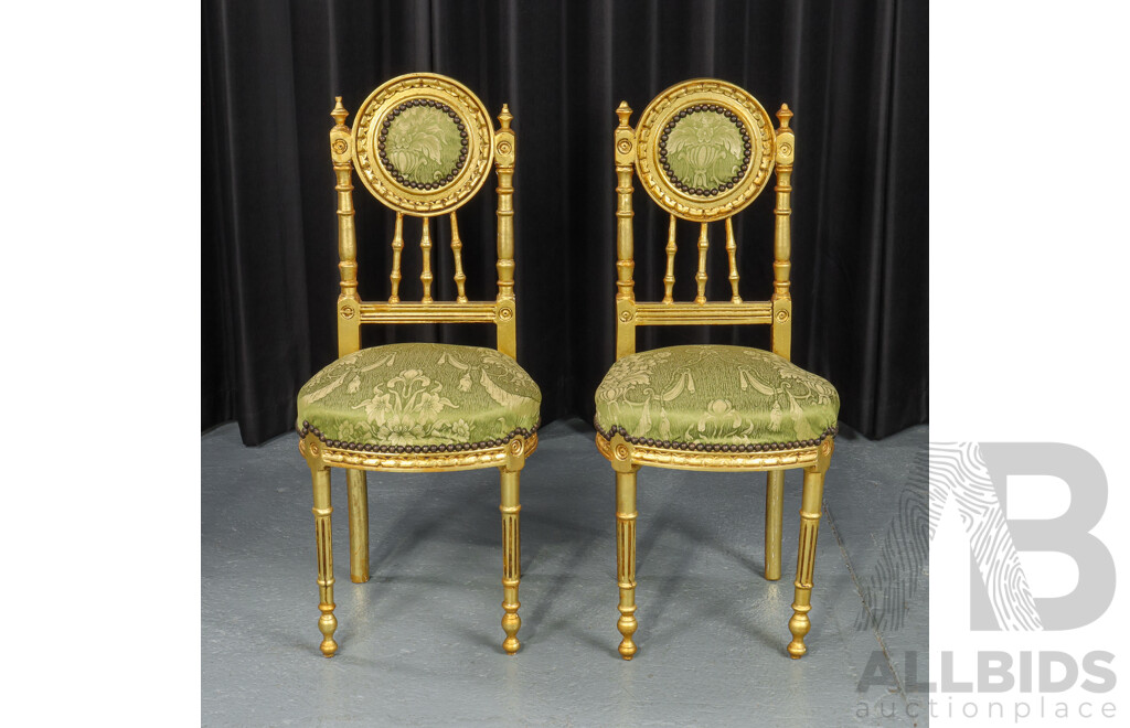 Pair of French Style Antique Hall Chairs