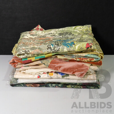 Collection of Linen Include Chinese Blanket, Tablecloths and More