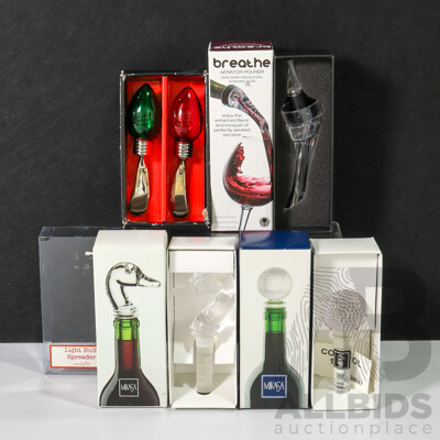 Bottle Stoppers, Aerator Pour and Cheese Knife