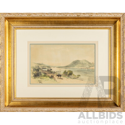 John Skinner Prout (19th Century, British, 1805-1876), Rest Down [One the Derwent] (c1860), Antique Hand Coloured Lithograph, 73W x 58H cm (frame)